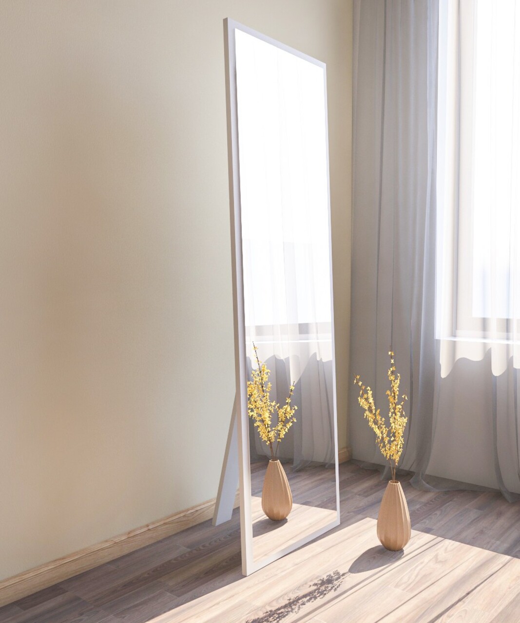 Oglinda decorativa, Hanah Home, Tessa, 50x160x2.2 cm, Alb - imagine 7